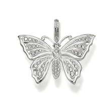 Lovely Butterfly 925 Silver Pendants Necklace Jewelry com AAA CZ